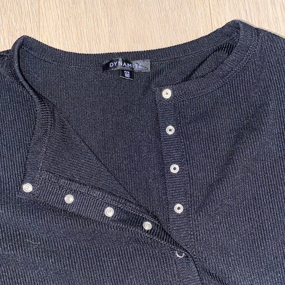 Dynamite - Ribbed Button Up Bodysuit - Picture 3 of 3